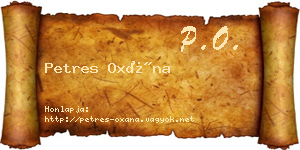 Petres Oxána névjegykártya