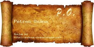 Petres Oxána névjegykártya