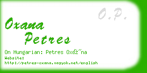 oxana petres business card